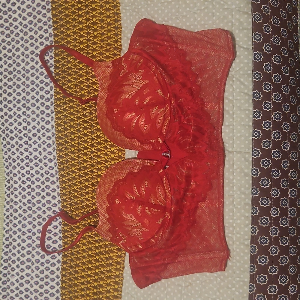 Adore Me Fiery Red Lace Bra